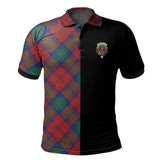 Clan Auchinleck Tartan Polo Shirt Half of Me - Cross Style MQ24 Auchinleck Tartan Tartan Polo